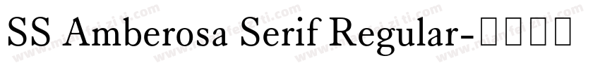 SS Amberosa Serif Regular字体转换